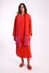 Embroidered shawl in cotton and viscose cashmere